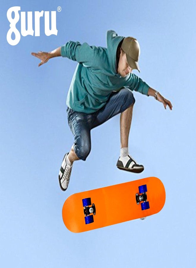 جورو لوح تزلج خشبي كبير غير قابل للانزلاق من GURU للأطفال والكبار، مقاس 30 بوصة × 8 بوصة (برتقالي، عبوة من قطعة واحدة) - Image 4